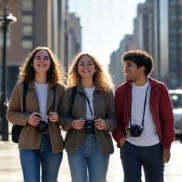Photographers laughing during a field trip