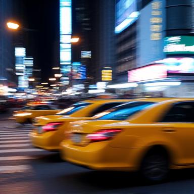Stunning long exposure of traffic in Times Square